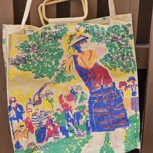 Golfers Burlap Tote